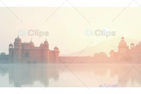 Jal Mahal Reflection in Mist - Jaipur's Water Palace at Sunrise