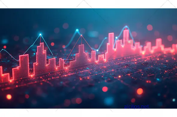 Digital Cityscape with Rising Data Graph – Financial and Market Analytics Visualization