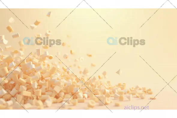 Falling Pasta Shells on Soft Beige Background