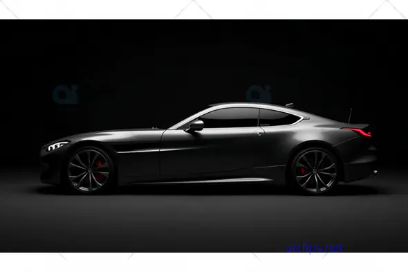 Sleek Luxury Sports Car in Shadowy Lighting