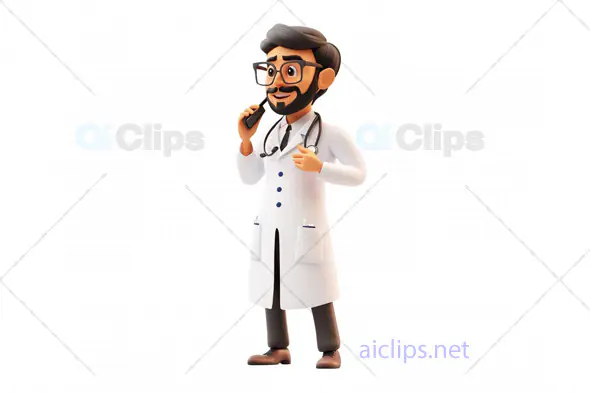 3D Indian Doctor Avatar Holding Stethoscope