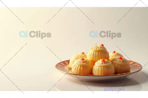 Traditional Indian Sweets (Sandesh) on a Decorative Plate