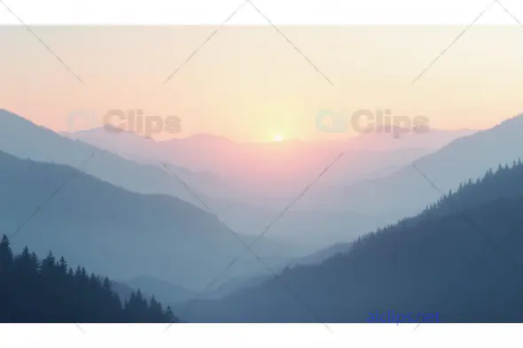 Misty Mountain Sunrise Landscape