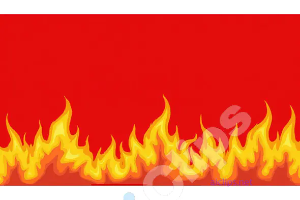 Fire Flames Border on Red Background