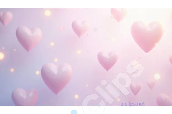 Floating Pink Heart Balloons with Soft Light Bokeh Background