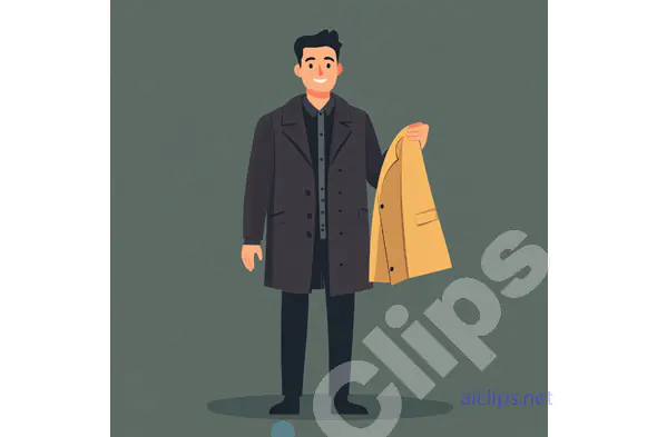 Businessman Holding Overcoat Illustration