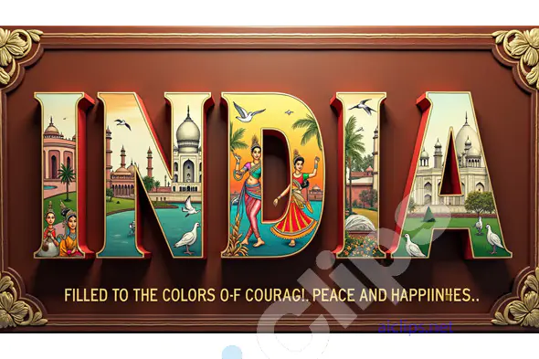 India Cultural Heritage Typography Design