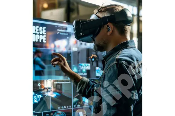 Man Using Virtual Reality Interface