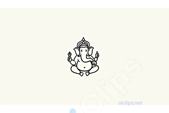 Minimalist Ganesha Symbol Line Art