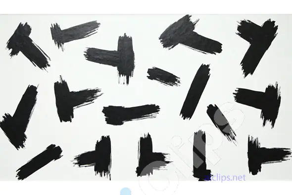 Random Black Brushstrokes Abstract Art