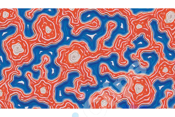 Abstract Red and Blue Topographic Pattern Background