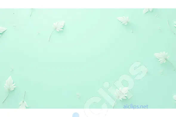 Soft Mint Green Background with 3D Leaf Design