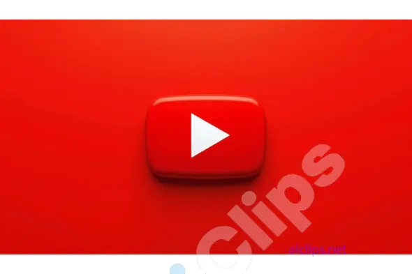 3D YouTube Play Button Icon on Red Background