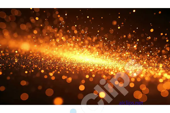 Golden Glittering Particles Background