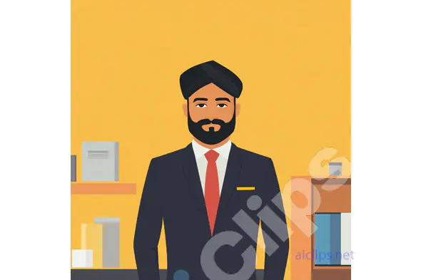 Professional Man in Office Illustration