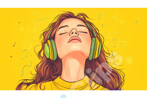 Girl Enjoying Music