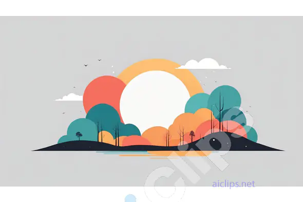 Minimalist Sunset Landscape Illustration