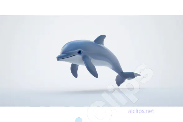 Playful Cartoon Dolphin Render