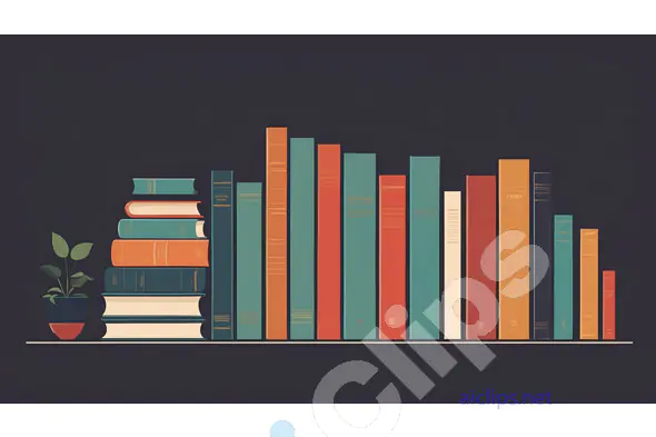 Minimalist Bookshelf Illustration