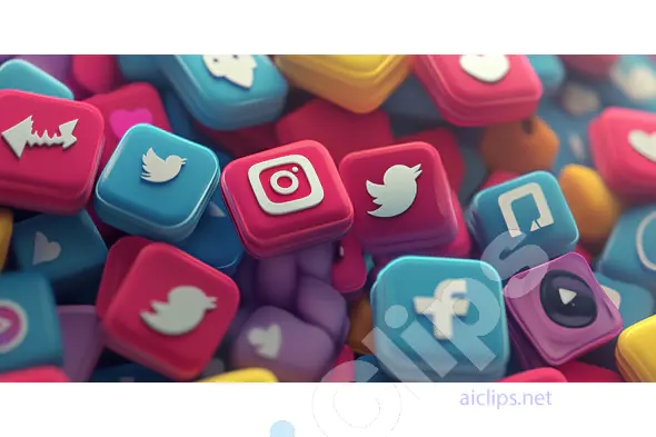 Colorful Social Media Icon Blocks