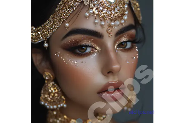 Glamorous Bridal Makeup with Gold Accents