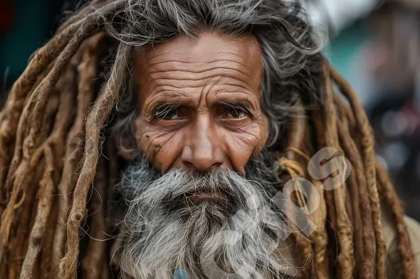 Elderly Man with Dreadlocks