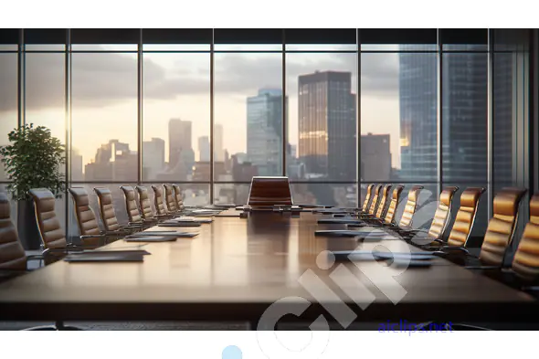 Modern Corporate Boardroom with City View