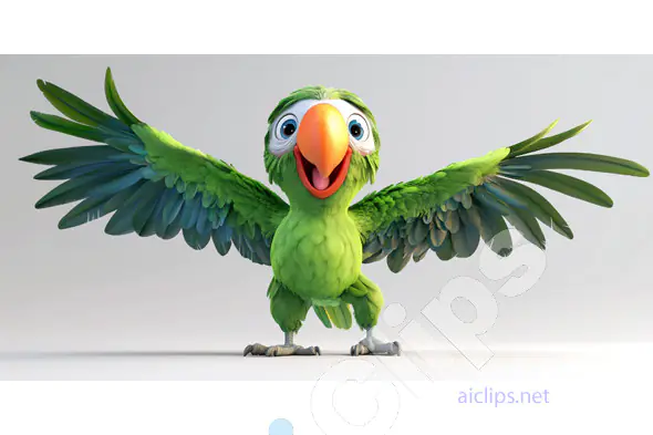 Vibrant Cartoon Parrot Render