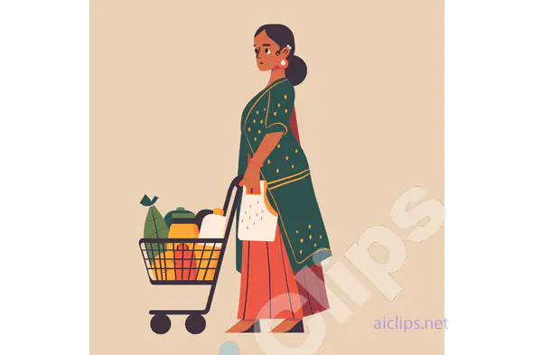 Traditional Shopping Woman