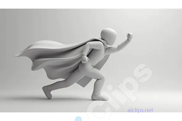 Minimalistic Superhero Character in Motion