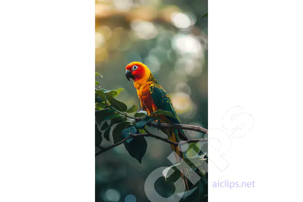 Vibrant Parrot on Branch