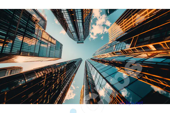 Modern Skyscrapers Upward View