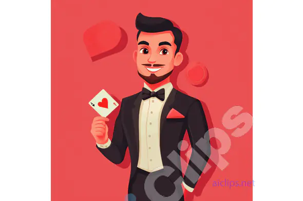 Casino Card Player Illustration