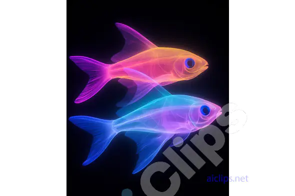 Neon Glow Fish in Abstract Design