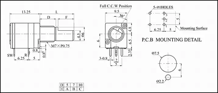Potentiometer Carbon 9mm 0.05W: Phụ kiện không thể thiếu cho Mixer Amplifier hình ảnh 12-description