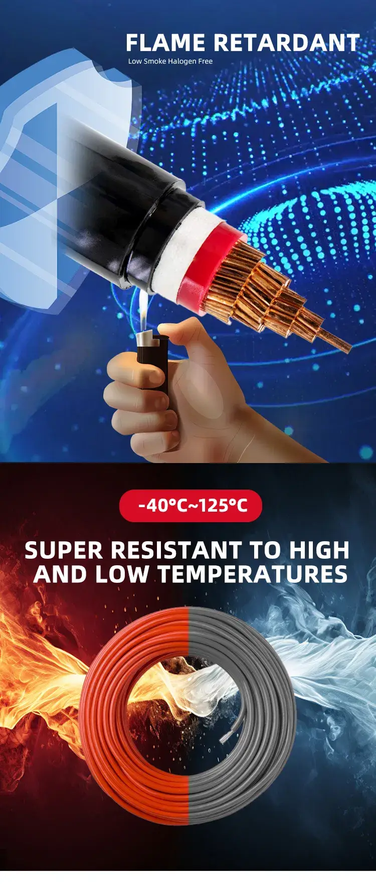 Dây cáp điện đồng cách điện XLPE chống cháy, chống lửa 0.6kv 1kv lớp B1 cho hệ thống điều khiển giao thông đường sắt hình ảnh 16-description