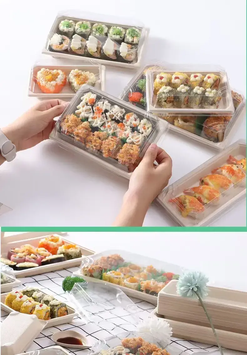 Thuyền gỗ 100% tự nhiên dùng một lần, thân thiện với môi trường cho đĩa sushi thơm ngon hình ảnh 17-description