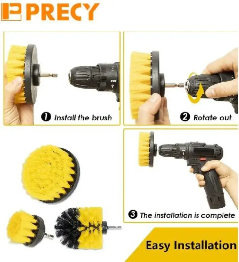 Bàn chải làm sạch phẳng màu vàng vật liệu PP 100mm - sản phẩm chăm sóc vệ sinh hiệu quả