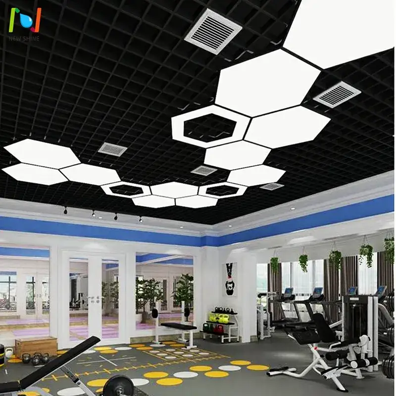 Đèn LED treo trần hình lục giác phù hợp cho không gian văn phòng thương mại