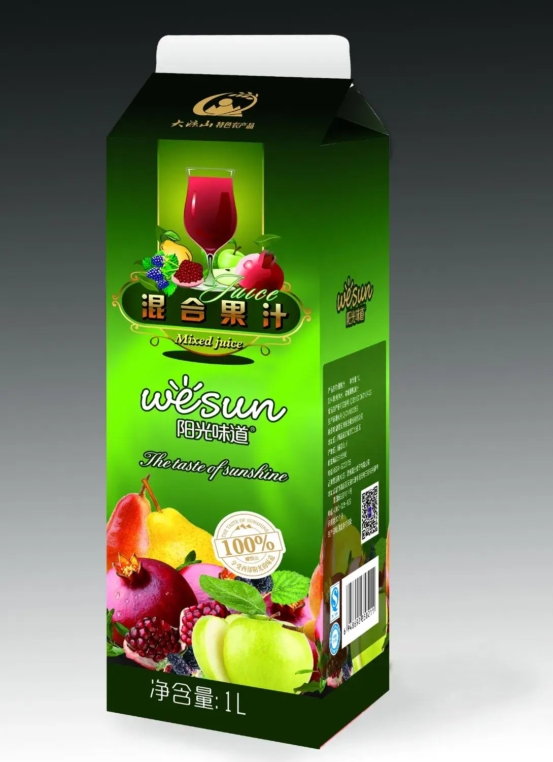 Đồ uống sữa chua phô mai kem, vi khuẩn Lactobacillus và nước trái cây trong bao bì hộp giấy