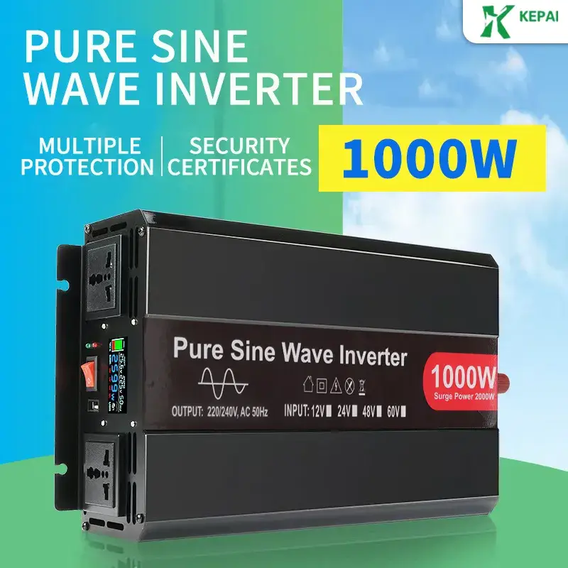 Máy phát điện di động công suất 1000W, thiết kế inverter hiệu suất cao và màn hình LCD đa năng