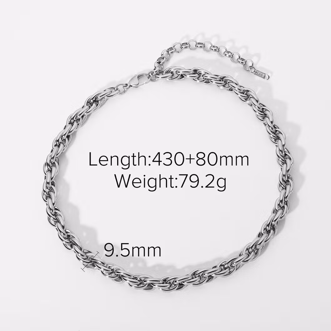 Dây chuyền cổ inox 316L phong cách hip hop thiết kế kiểu choker, có thể điều chỉnh kích thước hình ảnh 10-description