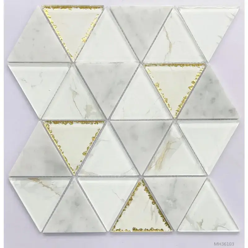Gạch mosaic thủy tinh hình tam giác: Sự lựa chọn hoàn hảo cho bếp, phòng tắm và hồ bơi