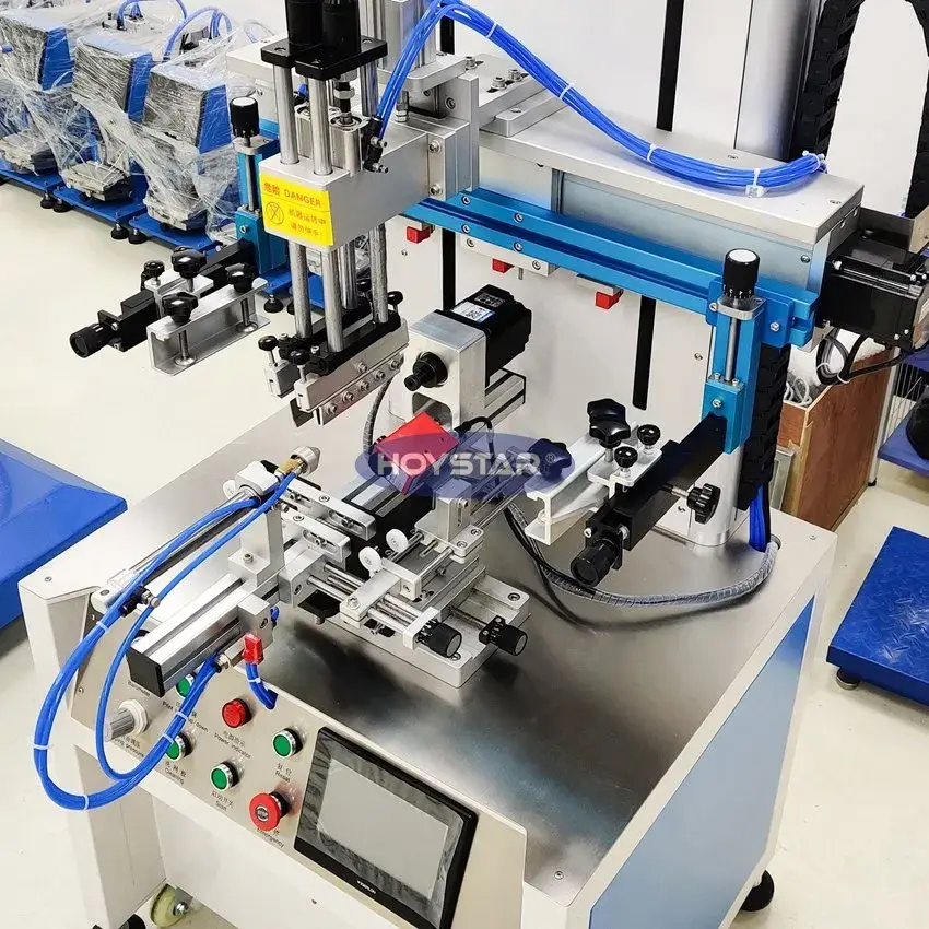 Thiết bị in lụa tự động đa màu cho cốc và chai hình trụ