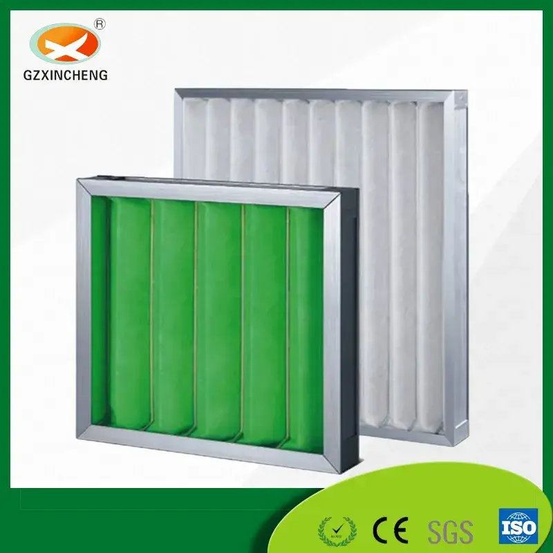 Bộ lọc không khí hiệu suất chính panel pleated với lưới kim loại