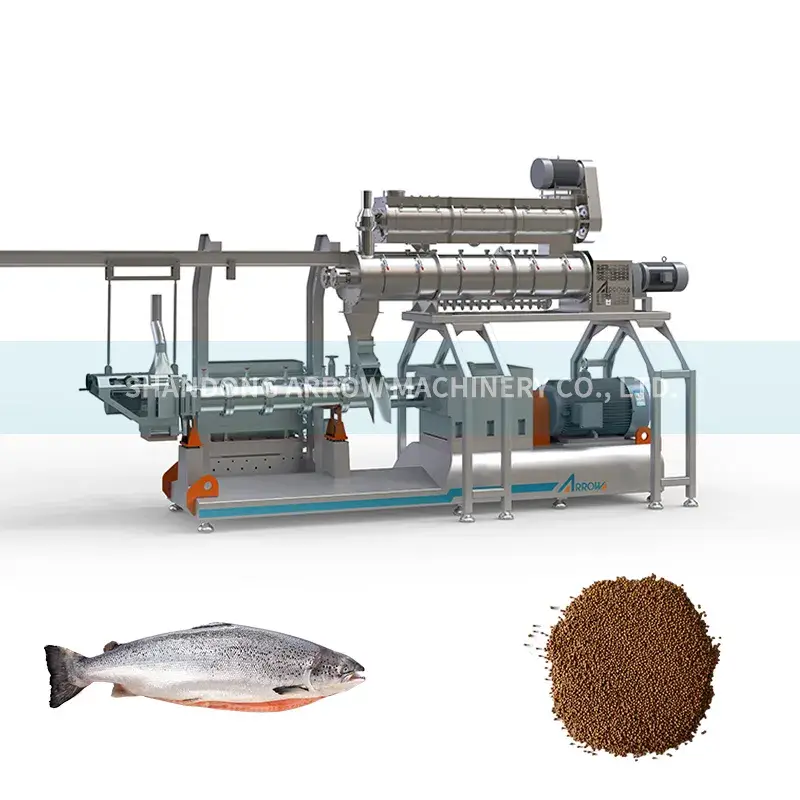 Thiết bị tự động ép viên thức ăn cho cá, máy ép đôi và dây chuyền sản xuất thức ăn cá hoàn hảo