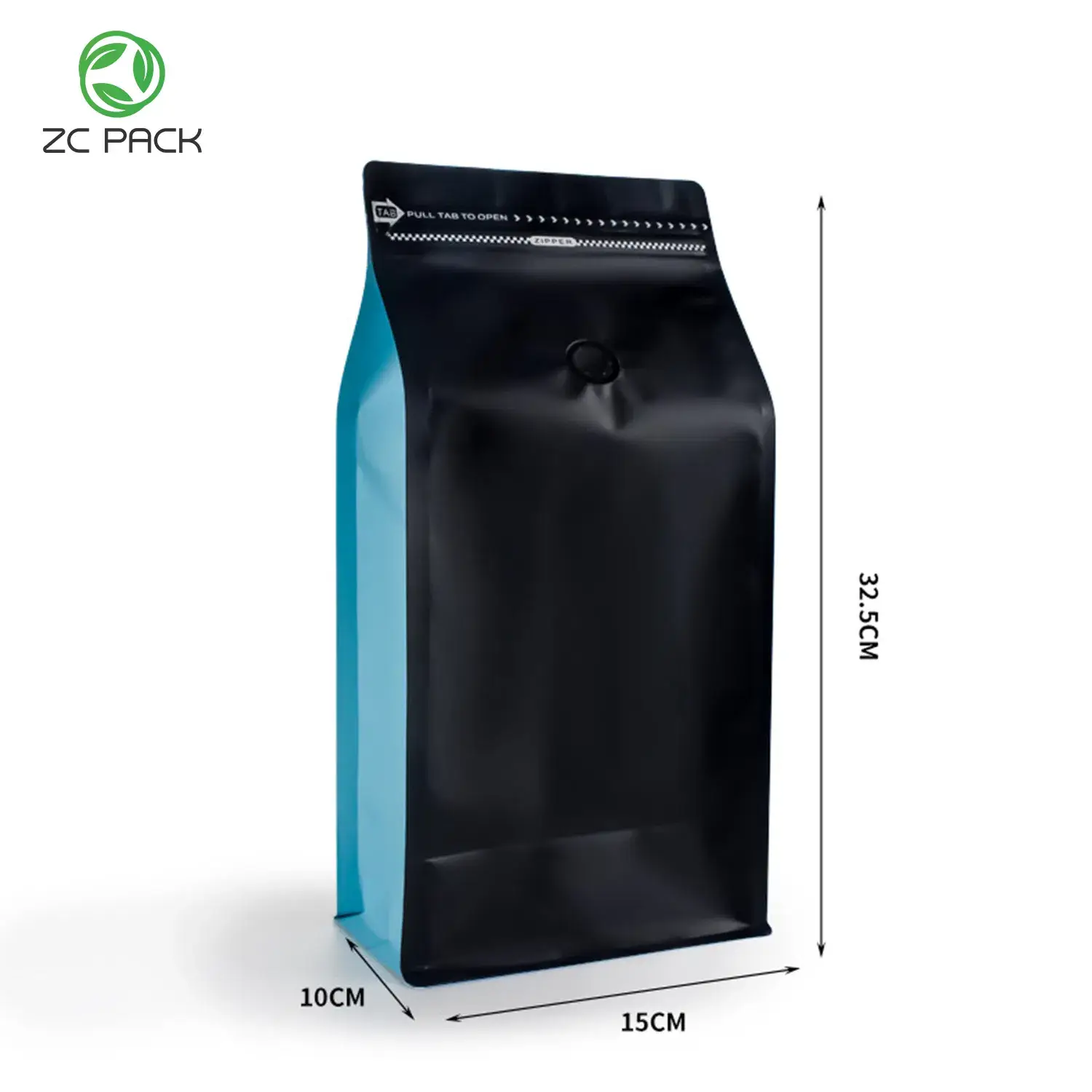 Bao bì túi đứng đáy phẳng nhựa Mylar cao cấp có khóa zip tùy chỉnh và logo riêng, bên trong là lớp nhôm, sử dụng để đóng gói thực phẩm, trà, hạt, cà phê