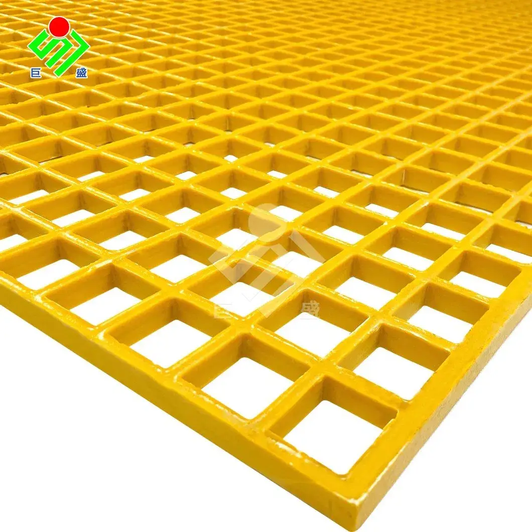 Nắp cống màu vàng 1000 mm X 2000 mm - Có sẵn các kích thước 3' X 10' / 4' X 8' / 4' X 12' - Tấm grating FRP 12mm cho ứng dụng bậc thang