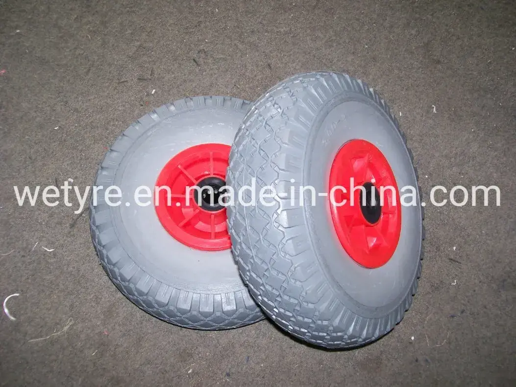 Bánh xe PU foam chất lượng cao, linh hoạt với vành kim loại, bền bỉ và có thể chịu tải trọng lớn cho xe đựng dụng cụ (3.00-4)
