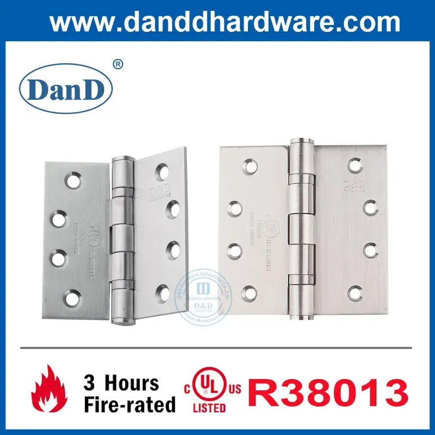 Bản lề cửa gỗ chống cháy bạc mờ với thiết kế bi bạc bền bỉ